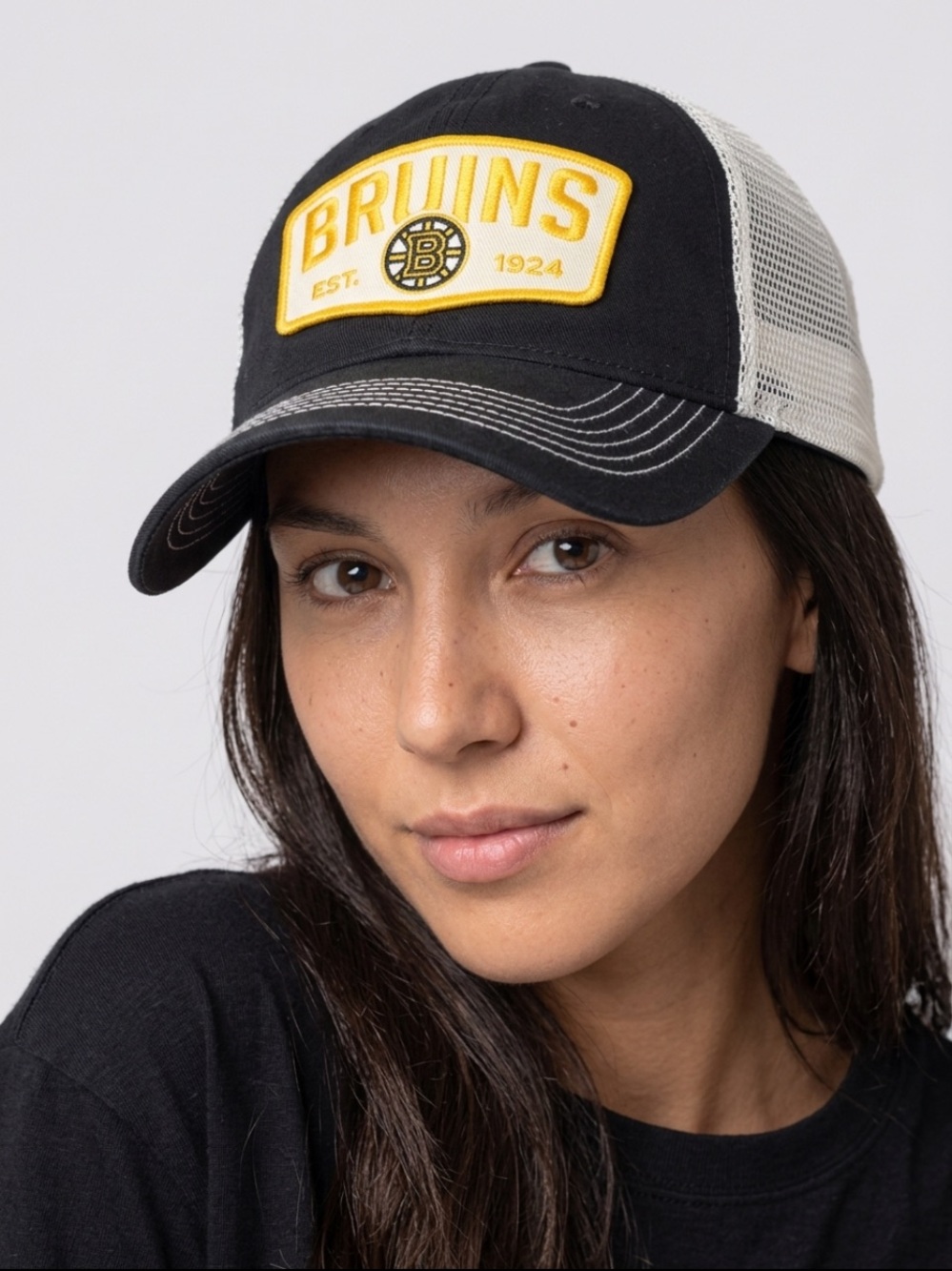 Boston Bruins Trucker Hat - adjustable mesh back Excellent Condition!